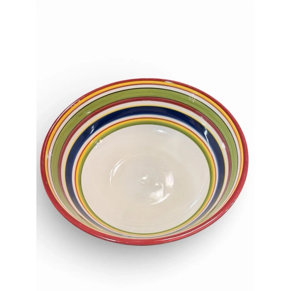 Tabletops‎ Lifestyles Large Lasamba Pattern Hand Painted Serving Bowl